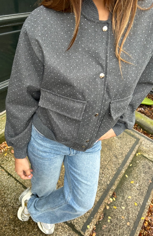 Soft Bomberjacket Strass Grijs – shoparchief, foto 5