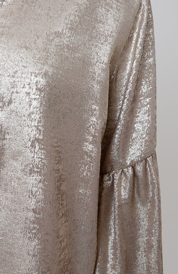 Blouse Met Ruches Mouw Goud – shoparchief, foto 2