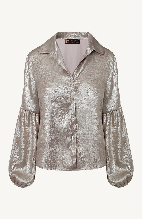 Blouse Met Ruches Mouw Goud – shoparchief