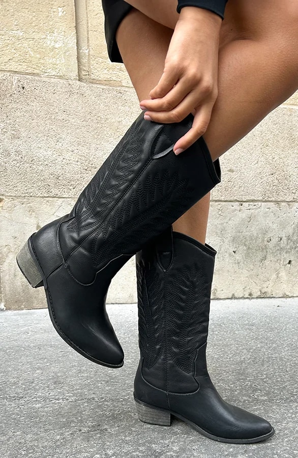 Hoge Cowboylaarzen Leer Zwart 2.0 – alle schoenen