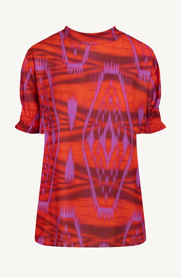 Mila Short Sleeve Top Fuchsia Rood – shoparchief