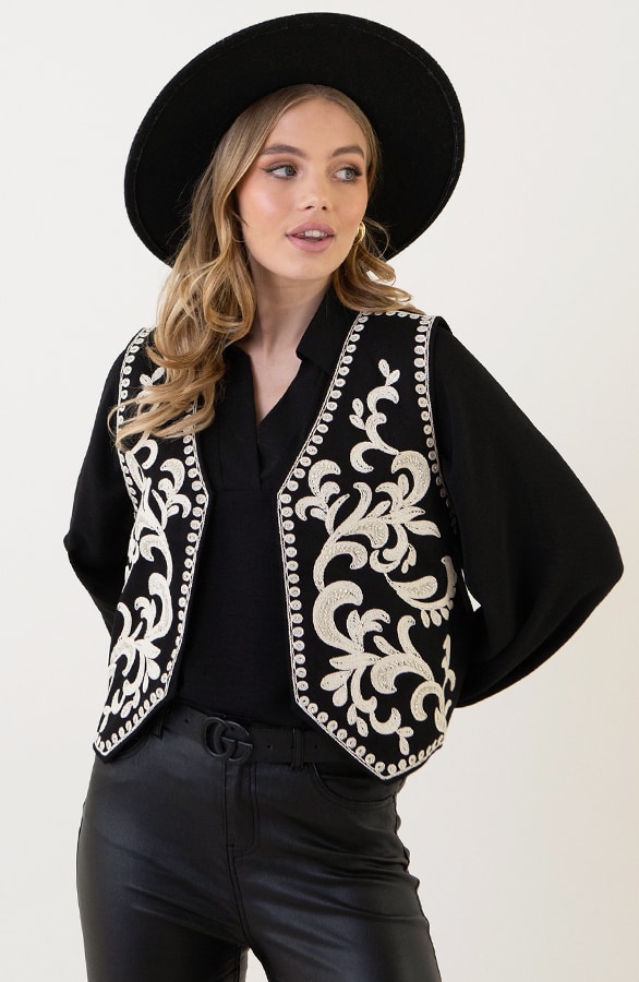 Beads Gilet Zwart – gilets, foto 7