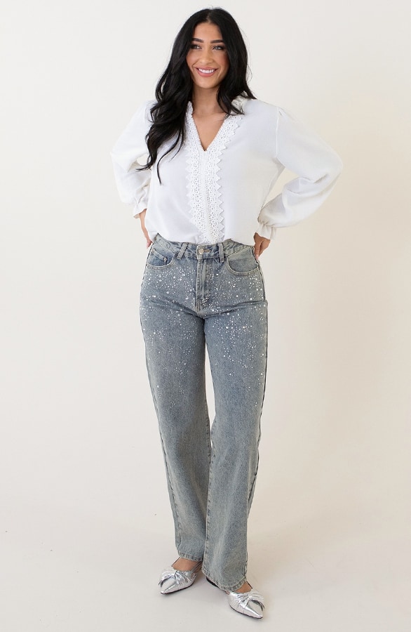 Diamond Denim Jeans Wide Leg – spijkerbroeken, foto 9