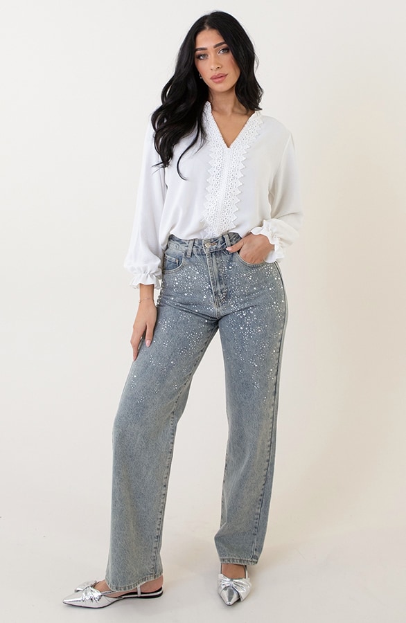 Diamond Denim Jeans Wide Leg – spijkerbroeken, foto 6