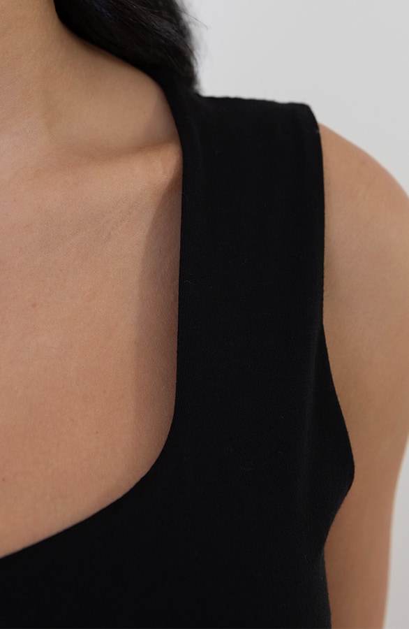 Essence Top Square Neck Black – shoparchief, foto 5