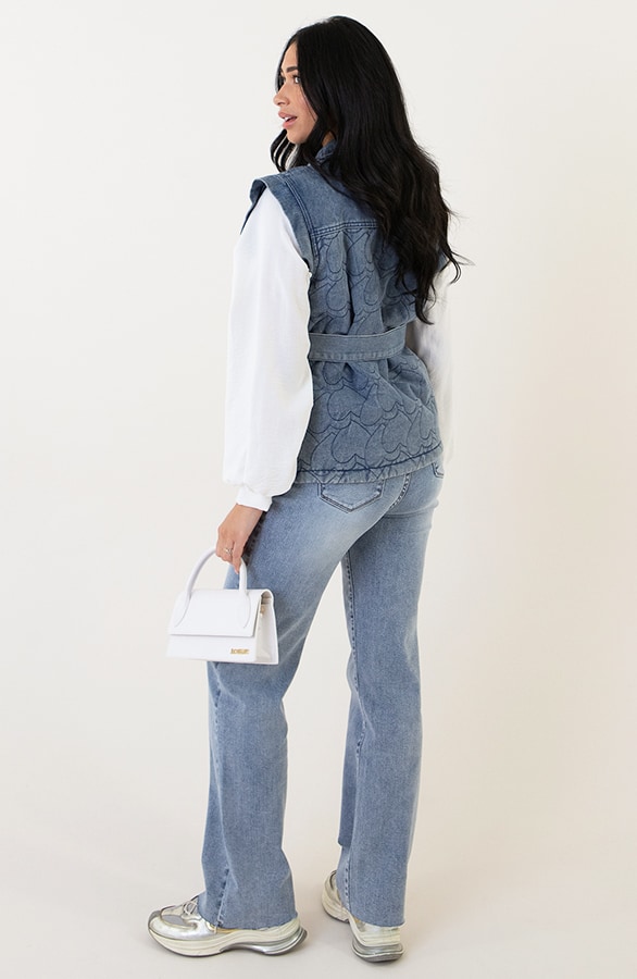 Heart Denim Gilet Met Schouderdetail – shoparchief, foto 5