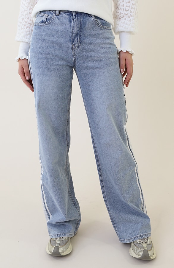 High Waist Denim Jeans mit Paspel Blue, Shoparchiv, Foto 3
