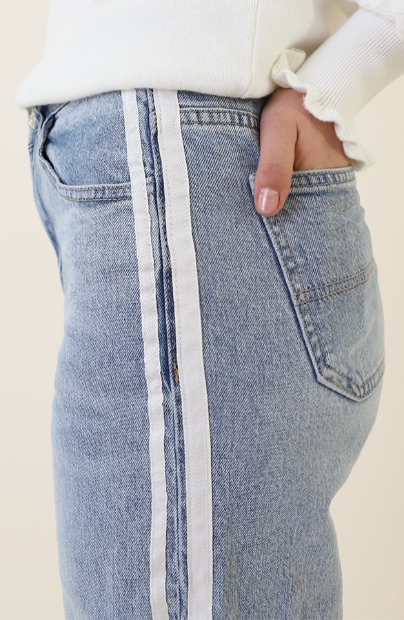 High Waist Denim Jeans mit Paspel Blue, Shoparchiv, Foto 4