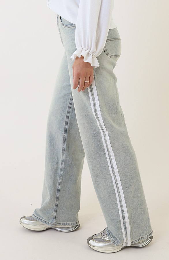 High Waist Denim Jeans mit Paspel Light Blue, Shoparchiv, Foto 5