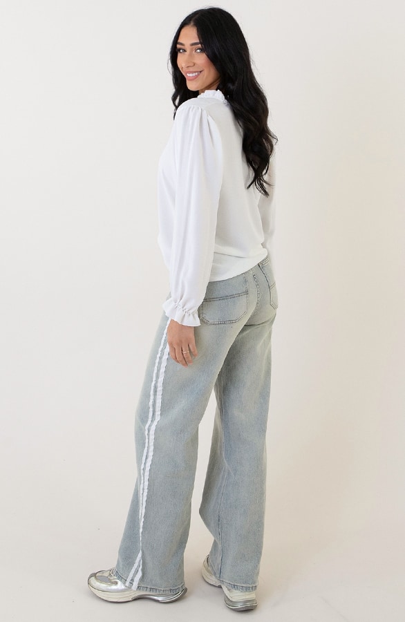 High Waist Denim Jeans mit Paspel Light Blue, Shoparchiv, Foto 8