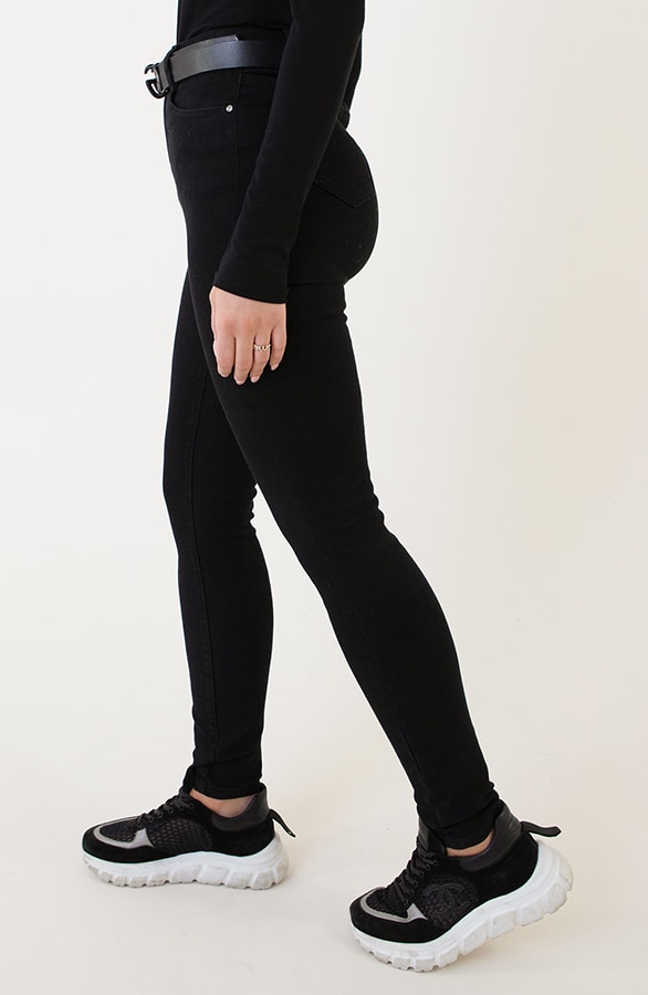 High Waist Stretch Skinny Jeans Schwarz FMH, Foto 7