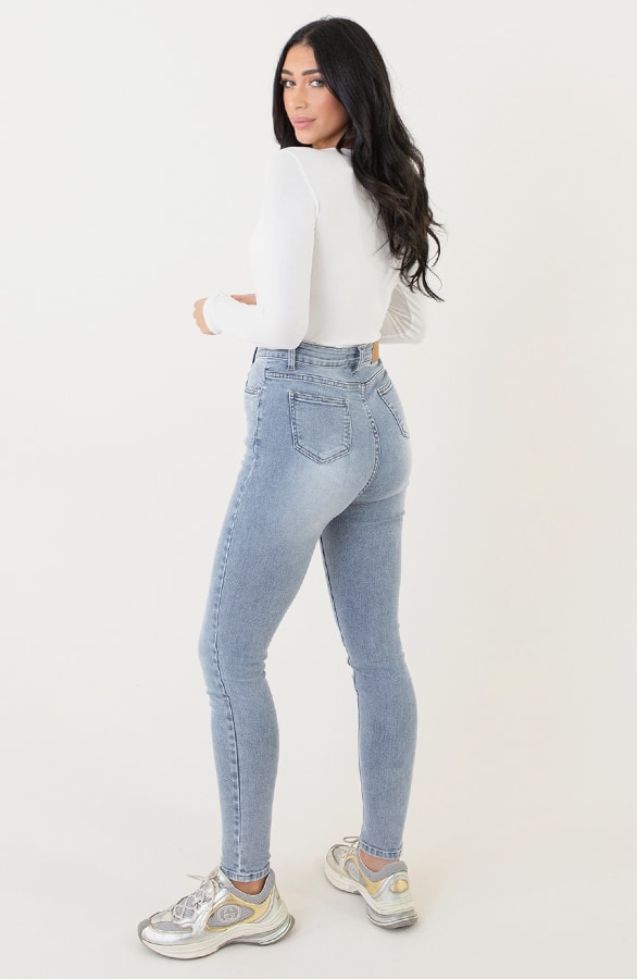 High Waist Stretch Skinny Jeans Blue FMH – spijkerbroeken, foto 10