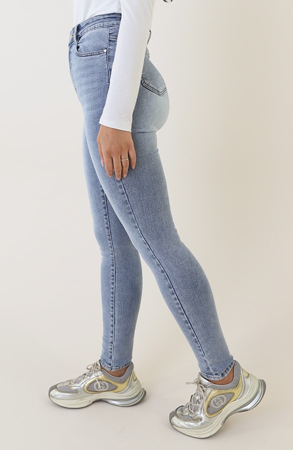 High Waist Stretch Skinny Jeans Blue FMH – spijkerbroeken, foto 3