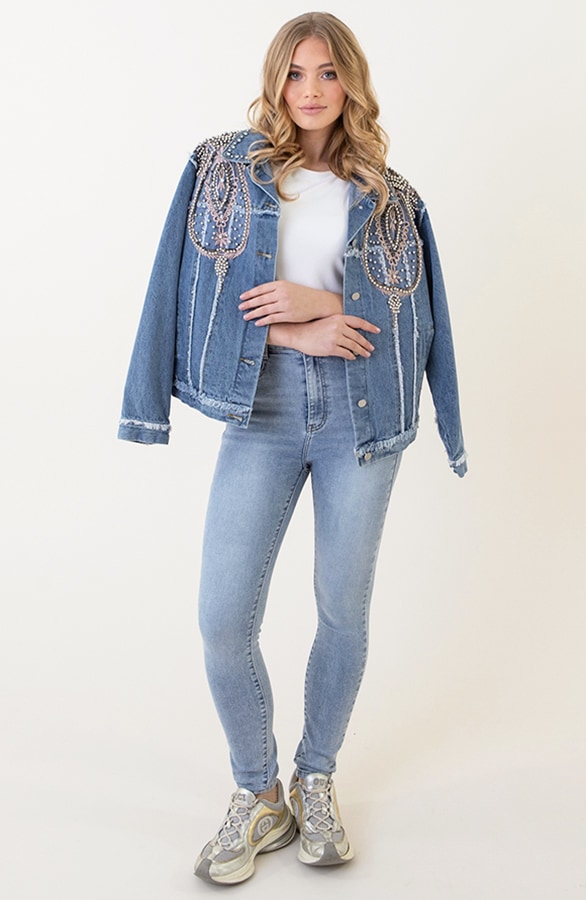 High Waist Stretch Skinny Jeans Blue FMH – spijkerbroeken, foto 9