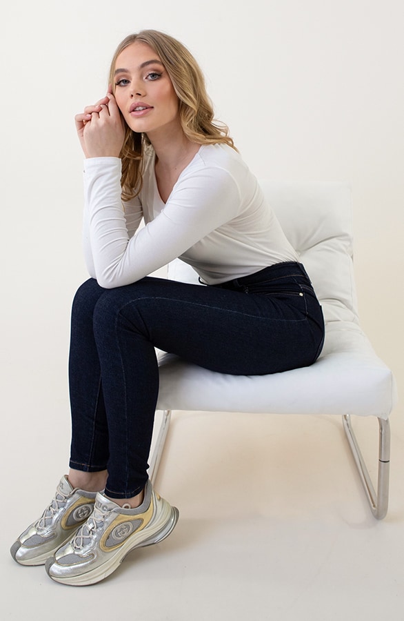 High Waist Stretch Skinny Jeans Dark FMH – spijkerbroeken, foto 12