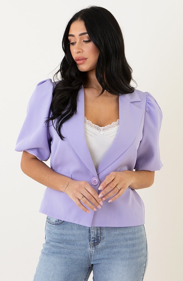 Lilly Puff Sleeve Blazer Lila – shoparchief, foto 7