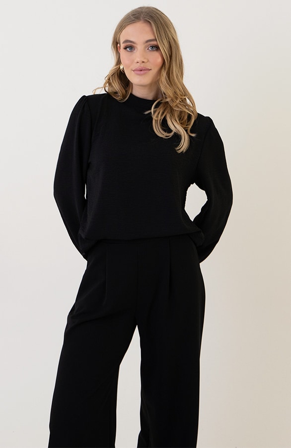 Mila Blouse Long Sleeve Zwart – alle kleding, foto 8