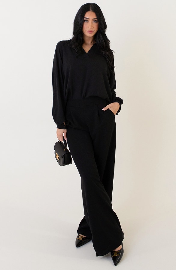 Mila Pantalon Zwart Regular – broeken en shorts, foto 11