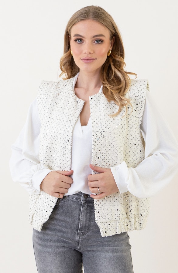 Pailletten Gilet Ecru – shoparchief