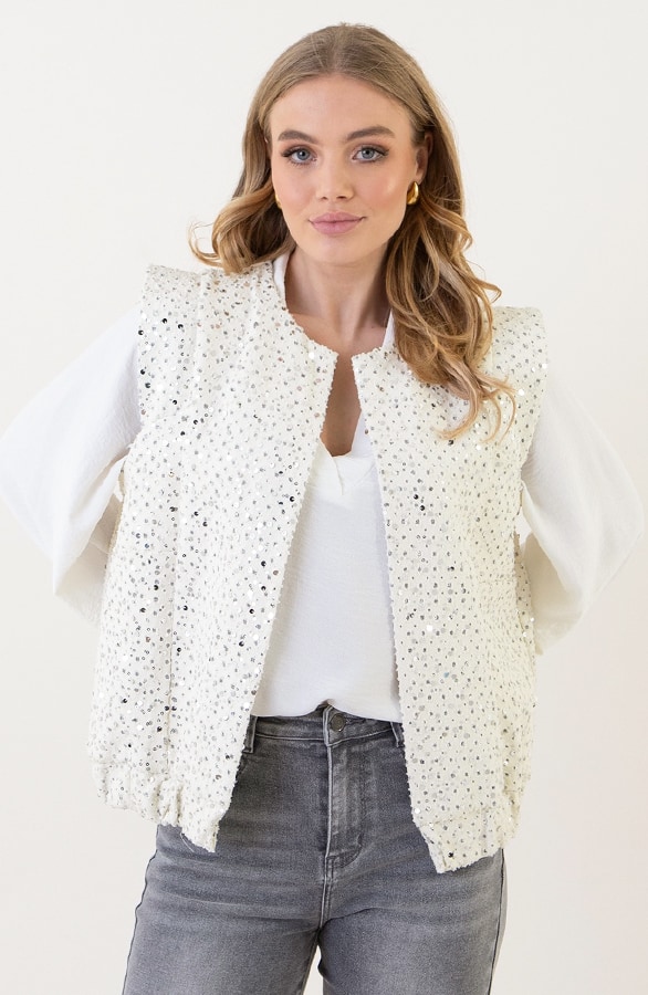 Pailletten Gilet Ecru – shoparchief, foto 2