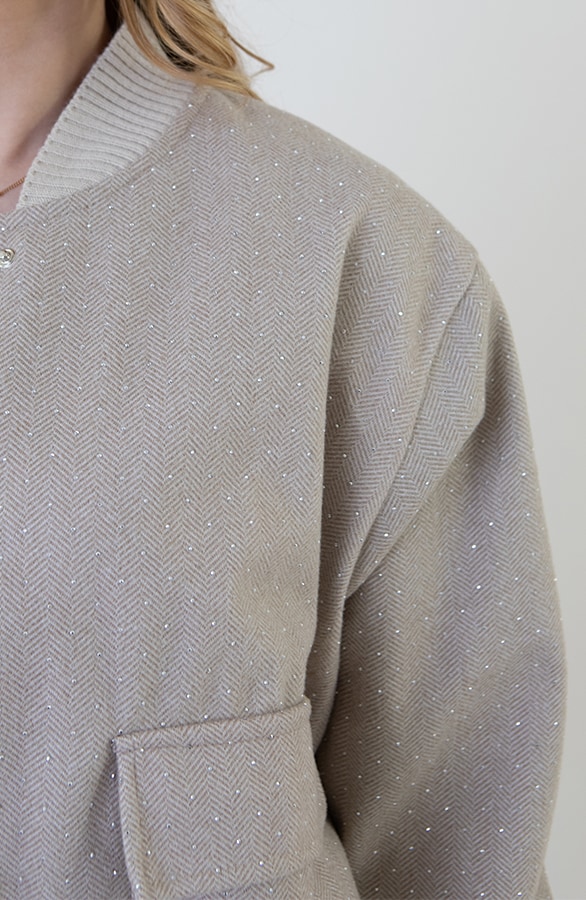 Soft Bomberjacket Strass Beige – shoparchief, foto 5