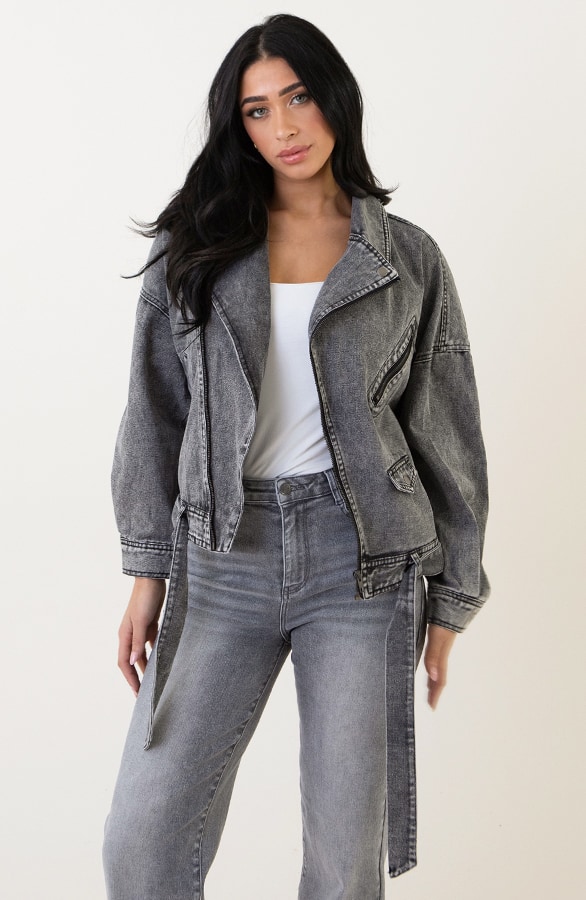 Strap Denim Jacket Grijs – shoparchief