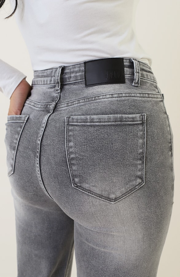 Wide Leg Jeans Grey Stretch FMH – spijkerbroeken, foto 4