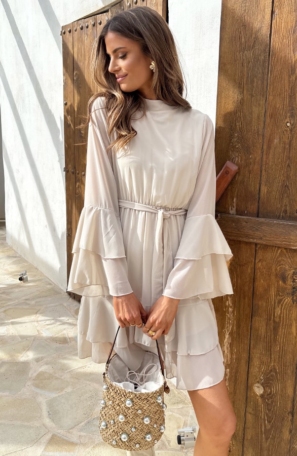 Atelier Ruffle Dress Beige – shoparchief, foto 5