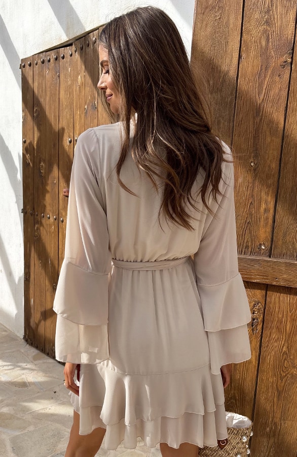 Atelier Ruffle Dress Beige – shoparchief, foto 3