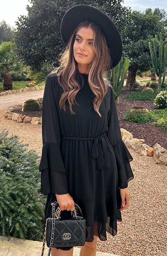Atelier Ruffle Dress Zwart – jurken, foto 2