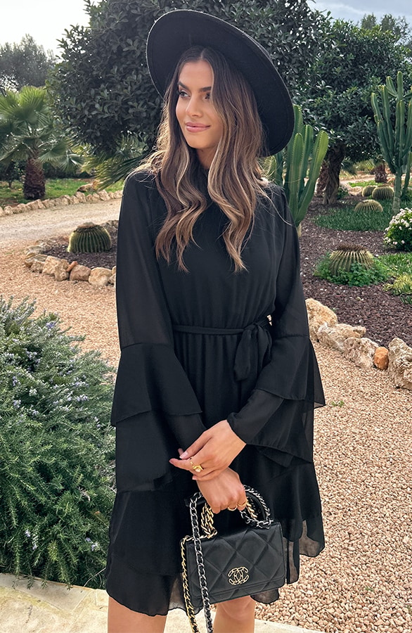 Atelier Ruffle Dress Zwart – jurken, foto 5