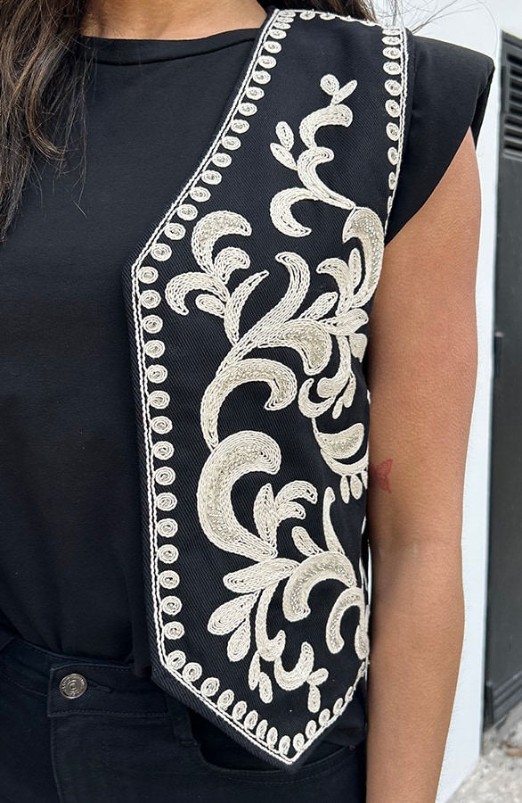Beads Gilet Zwart – gilets, foto 6