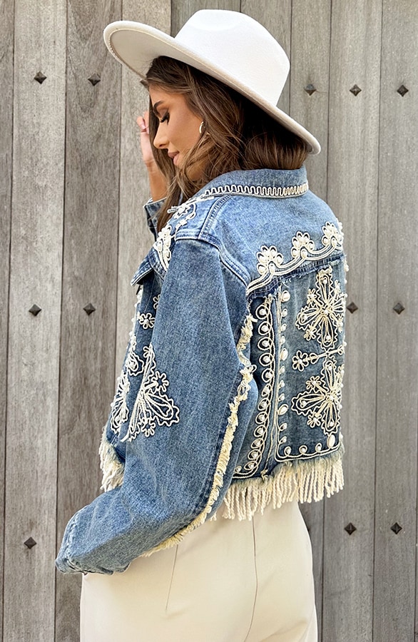 Bohemian Print Denim Jacket – jassen, foto 7