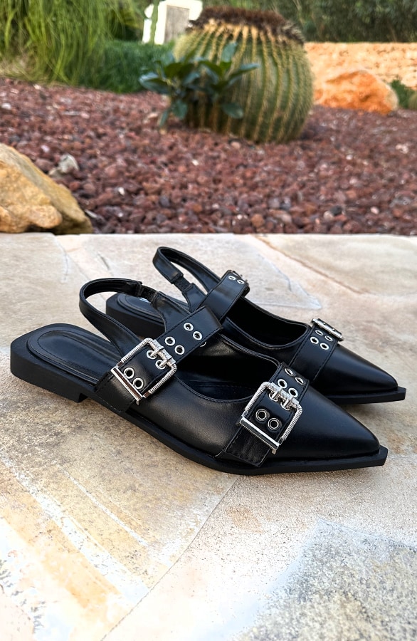 Buckle Slingback Black – shoparchief