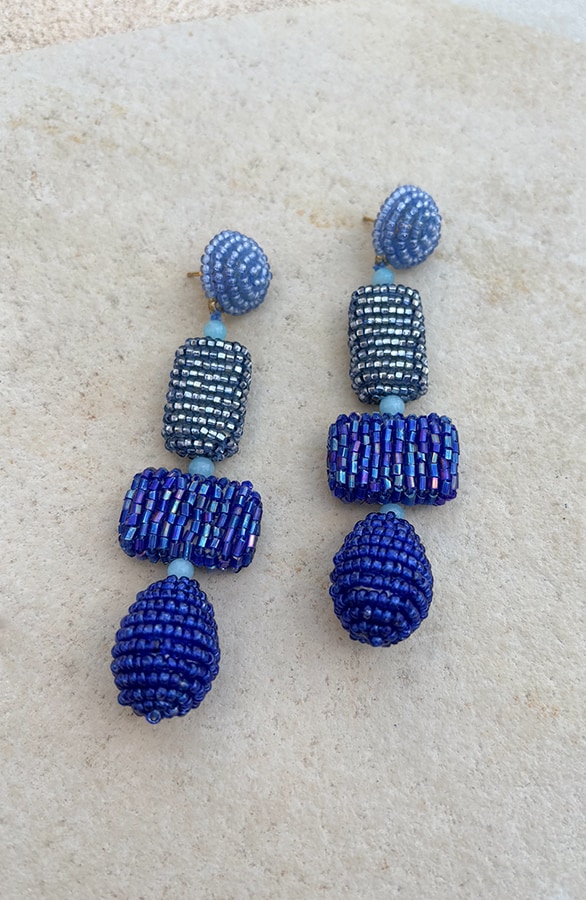 Deep Sea Beads Oorbellen Blue Handmade – shoparchief