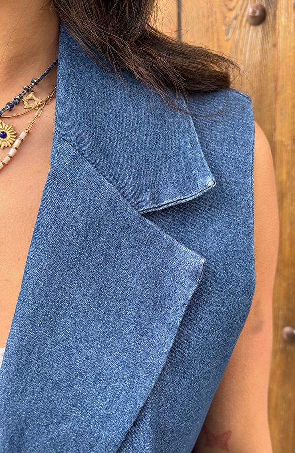 Denim Gilet Met Sierzakken – gilets, foto 13