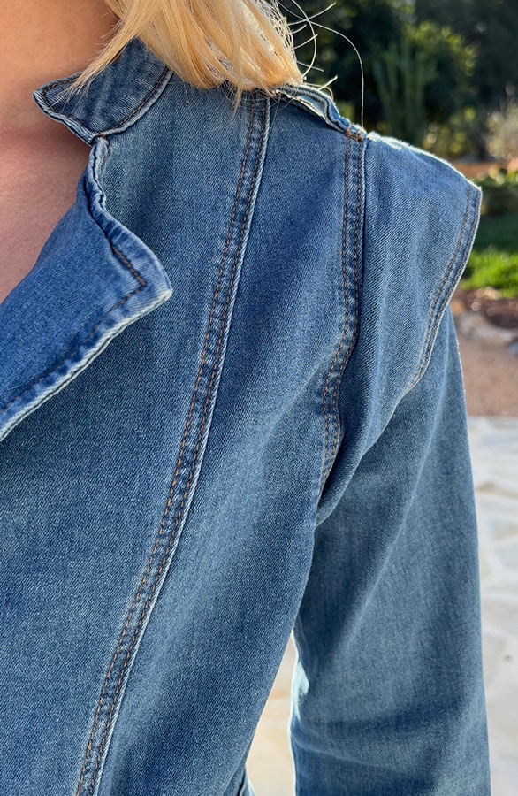 Denim Jumpsuit Met Schouderdetail – shoparchief, foto 4