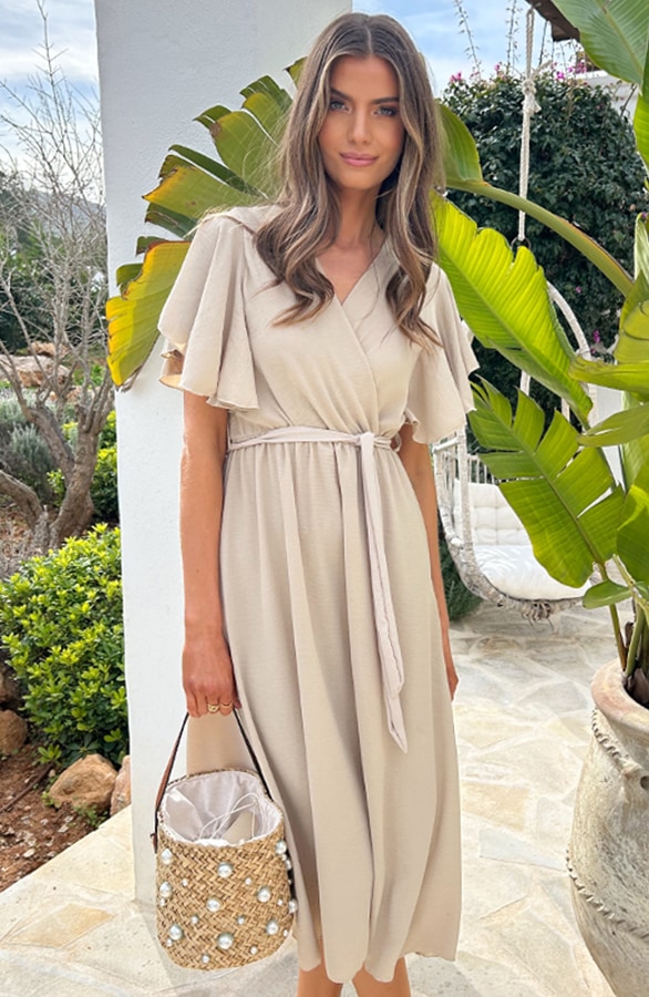 Florence Midikleid Beige 2.0, Kleider, Foto 3
