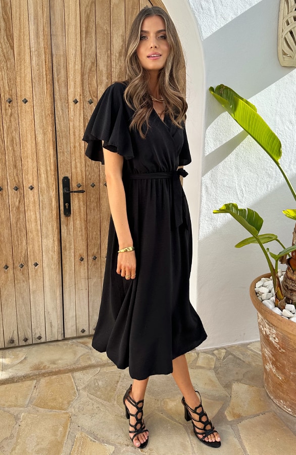Florence Midi Jurk Zwart – shoparchief, foto 8