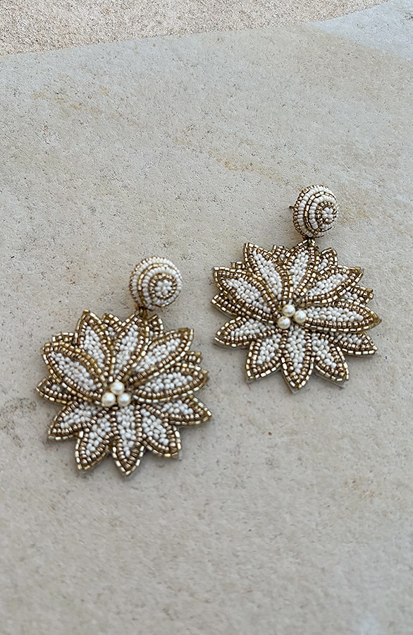 Flower Beads Oorbellen Gold – shoparchief