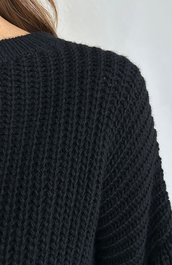 Gehaakte Trui Met Pofmouw Black – shoparchief, foto 6
