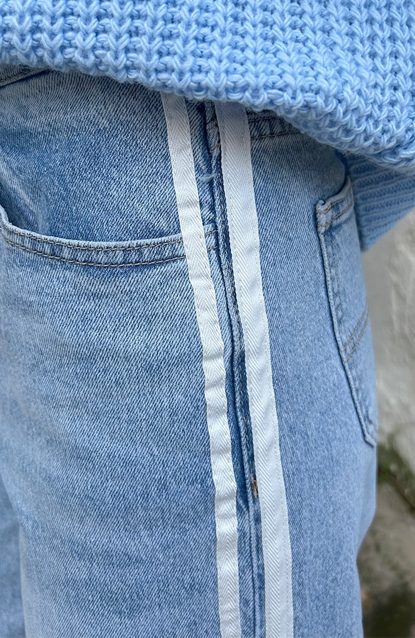 High Waist Denim Jeans mit Paspel Blue, Shoparchiv, Foto 7
