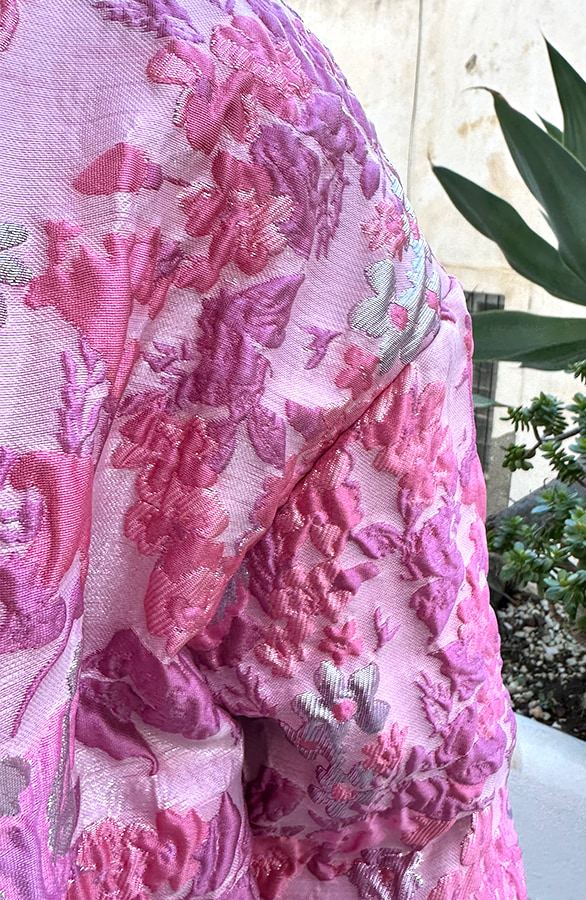 Jacquard Roses Bomber Jacket Roze – jassen, foto 10