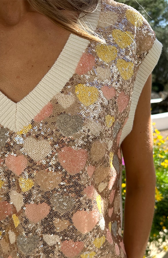 Knitted Heart Top Pailletten – tops, foto 5