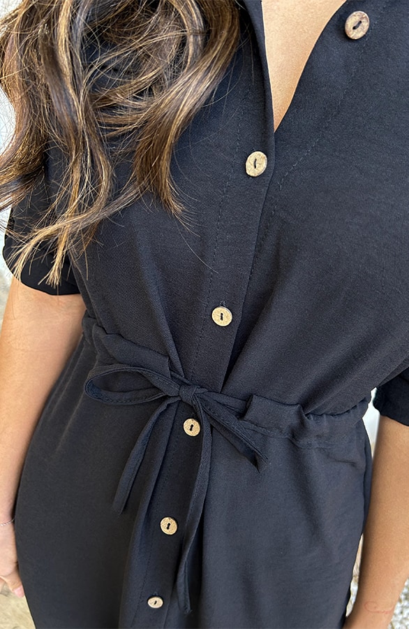 Knopen Jurk Zwart – shoparchief, foto 6