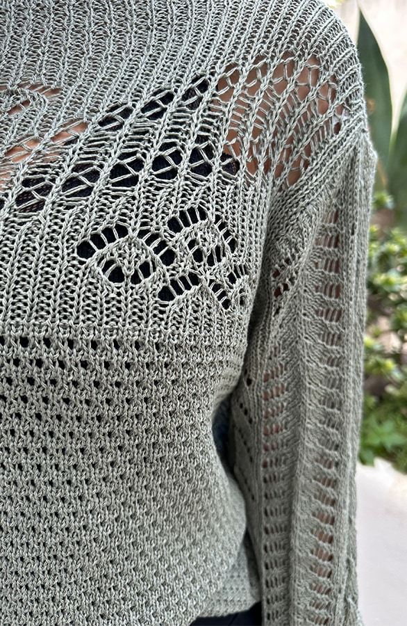 Lace Trui Strik Mouw Katoen Army – shoparchief, foto 7