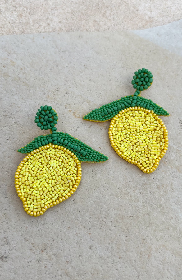 Lemon Beads Oorbellen Handmade – shoparchief