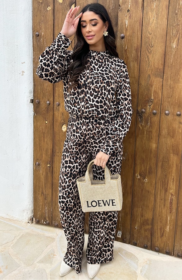 Mila Blouse Long Sleeve Leopard Zwart – shoparchief, foto 4