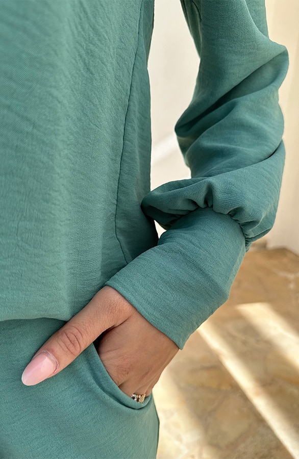 Mila Blouse Long Sleeve Mint – shoparchief, foto 6