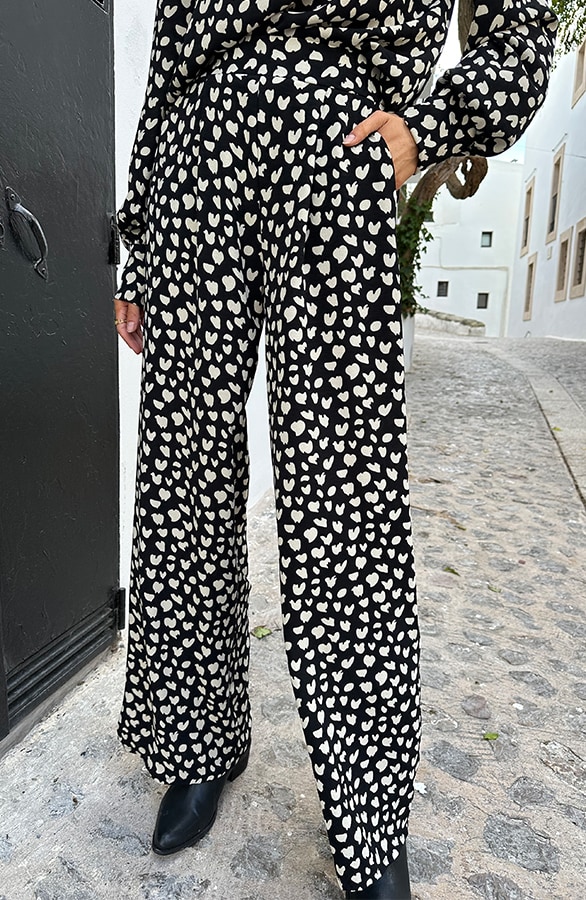 Mila Pantalon Cheetah Zwart Regular – shoparchief, foto 2